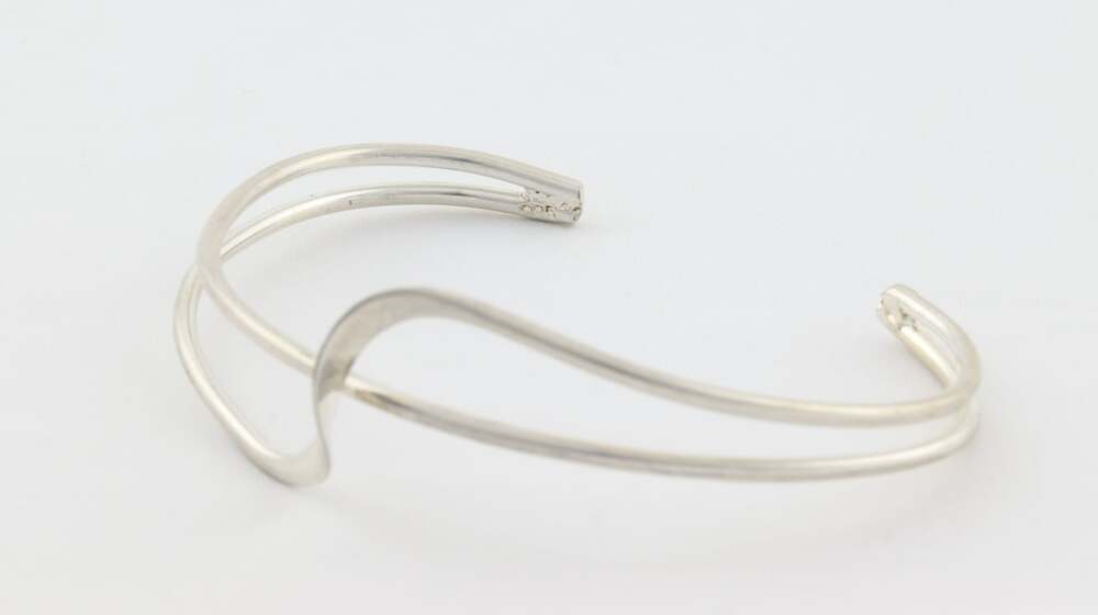 Sterling Silver Twist Cuff Bracelet 6 3/4" inch Adjustable - Picture 6 of 6